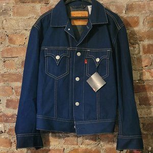 LEVI'S TYPE 1 VINTAGE Y2K 2002 DENIM TRUCKER JACKET ICONIC DRK WASH LRG NOS NWT